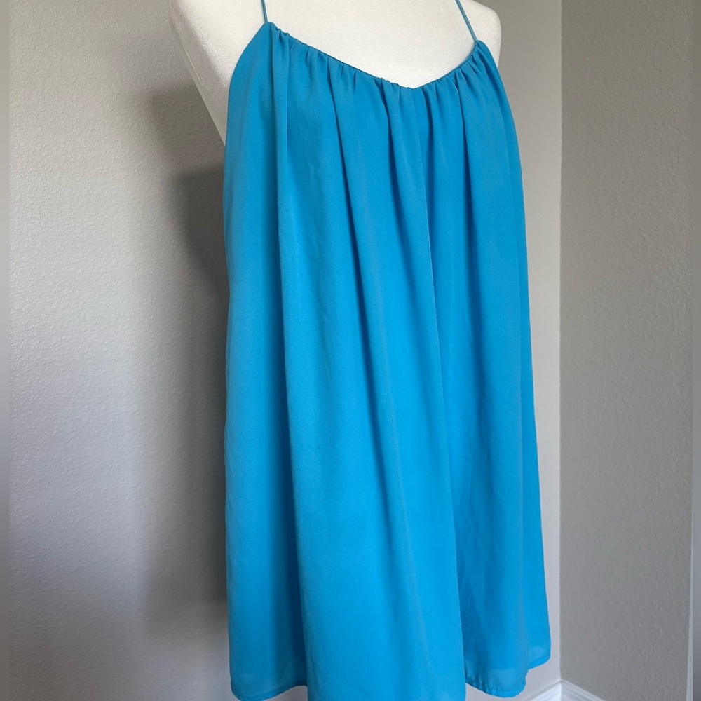 SHEIN Bright Blue Flowy Dress Spaghetti Straps - Picture 2 of 6